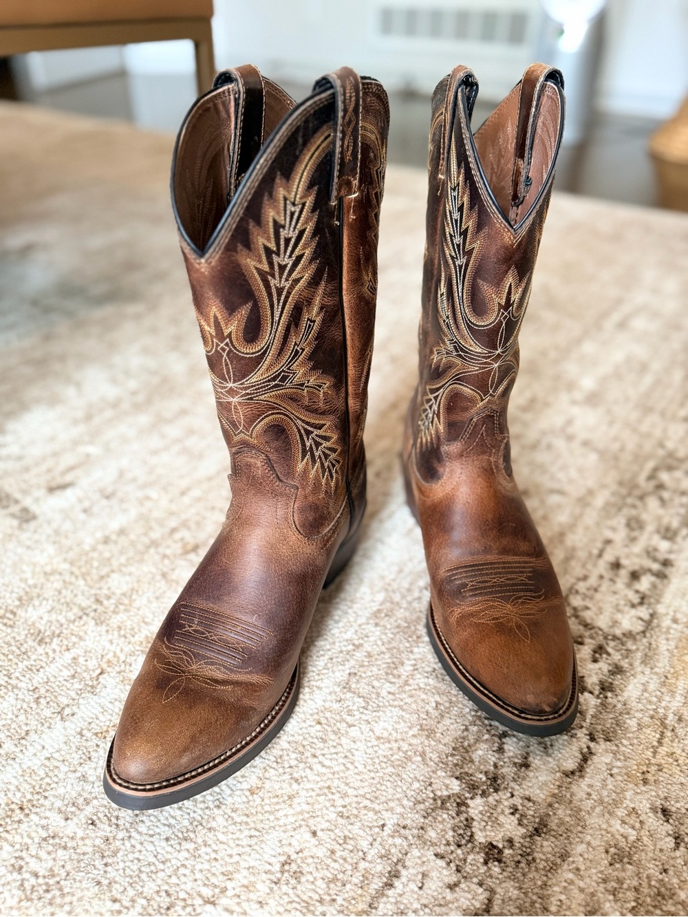Justin Boots Men’s 11D Brown Leather Western Cowboy Boots SV1566